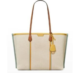Tory Burch Perry Canvas Triple-Compartment Tote – Natural (NWT)